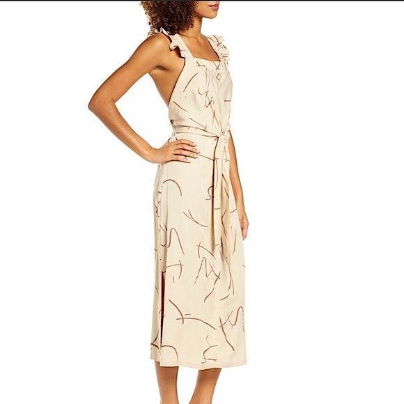 Anthropologie Sancia Ines Ruffle Dress in Nude. Size XS. NWOT - Picture 4 of 13